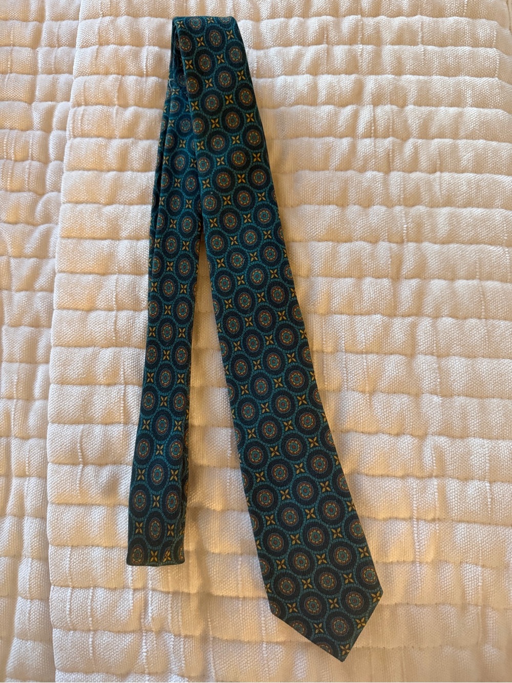 The Tie Bar - Teal Pattern Tie